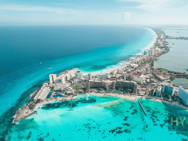 Aerial view of HYROX Cancun location
