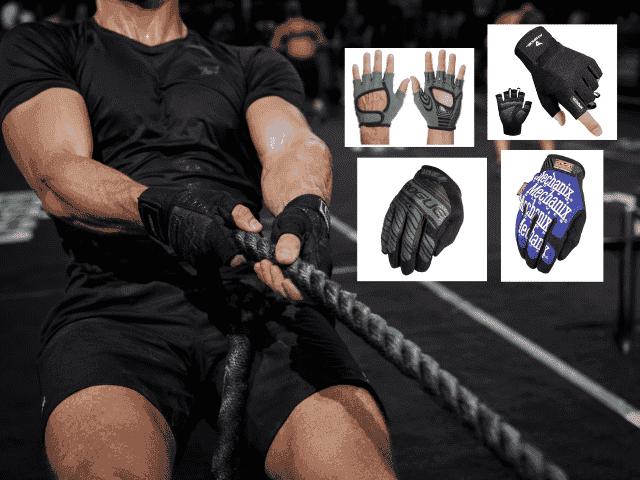 Athlete wearing lightweight black gloves during HYROX sled pull for grip and hand protection